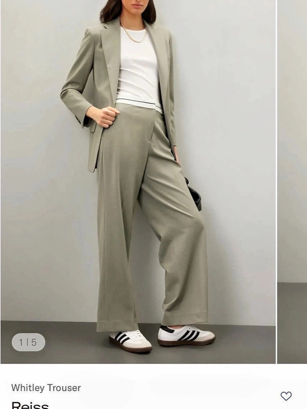Reiss Whitley Trouser Wide Leg Trousers in Green